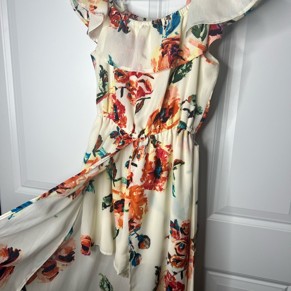 Floral Ruffle Sleeve Dress